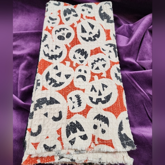 COPY - Set of 3 Goblin & Ghoul Pumpkin Kitchen Towels Halloween towel - Picture 2 of 5
